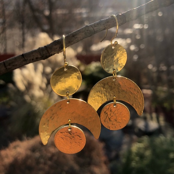 COPY - Brass handcrafted earrings - Picture 1 of 7